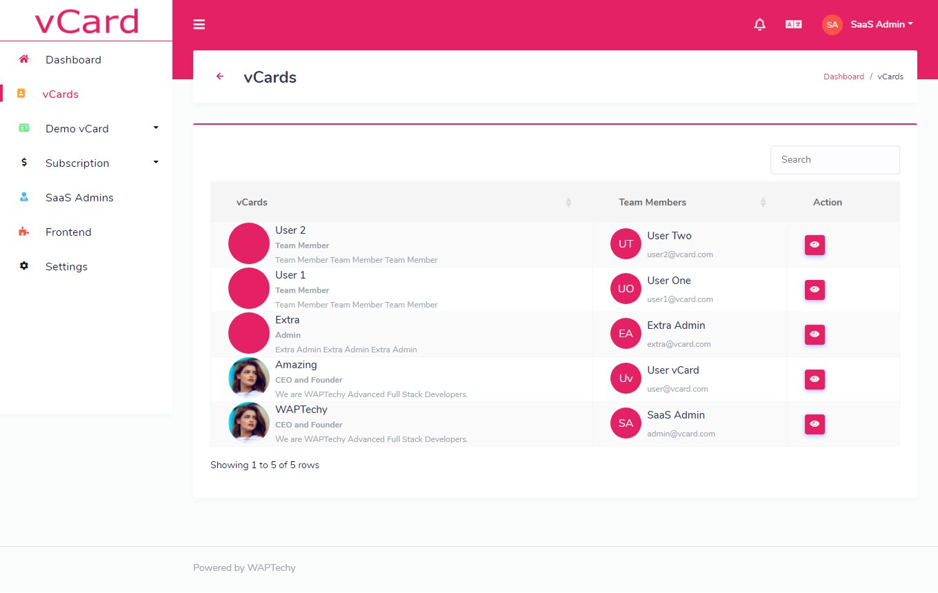 VCard Digitale - Aperçu